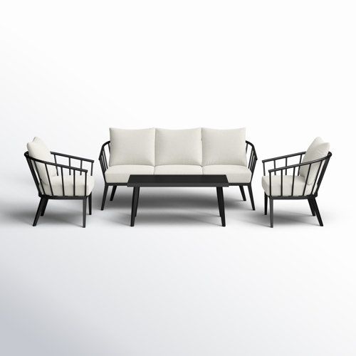 Serena 4Piece Outdoor Seating Group with Sunbrella Cushions Joss & Main